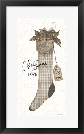 Framed Christmas is Love Stocking Print