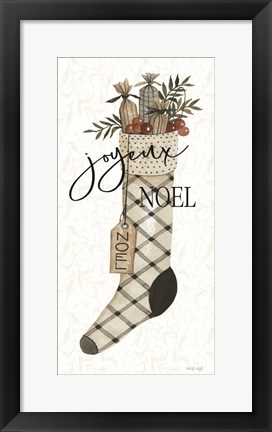 Framed Noel Stocking Print