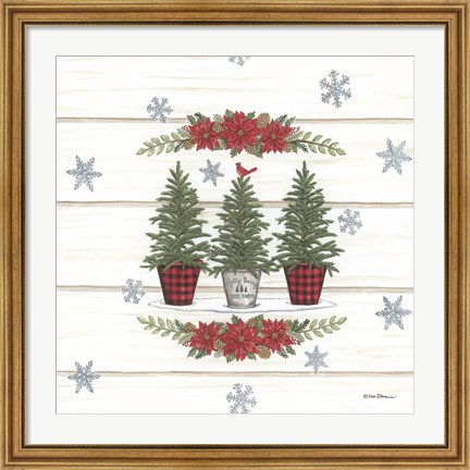 Framed Christmas Tree Trio Print