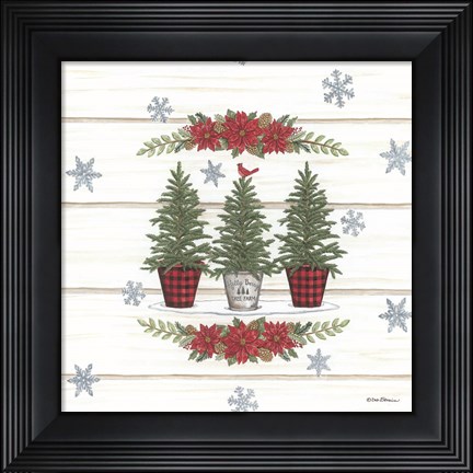 Framed Christmas Tree Trio Print