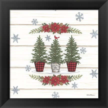 Framed Christmas Tree Trio Print