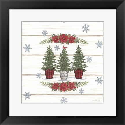 Framed Christmas Tree Trio Print