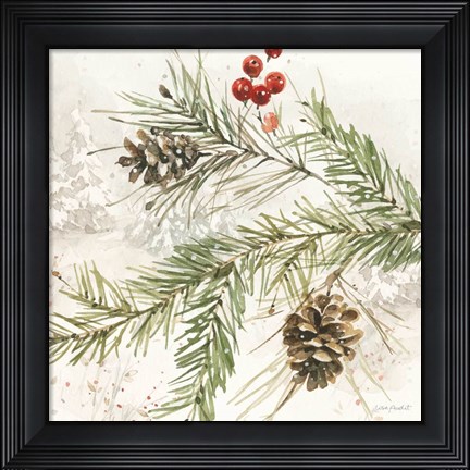 Framed Poinsettia Village V Print
