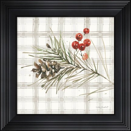 Framed Poinsettia Village VII Print