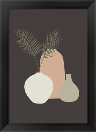 Framed Three Vases IV Print