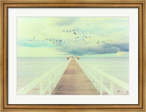 Framed Man and The Sea Print
