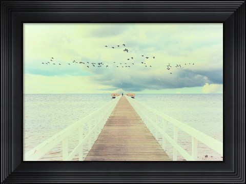Framed Man and The Sea Print