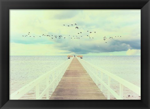 Framed Man and The Sea Print