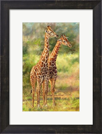 Framed Giraffe Love Print