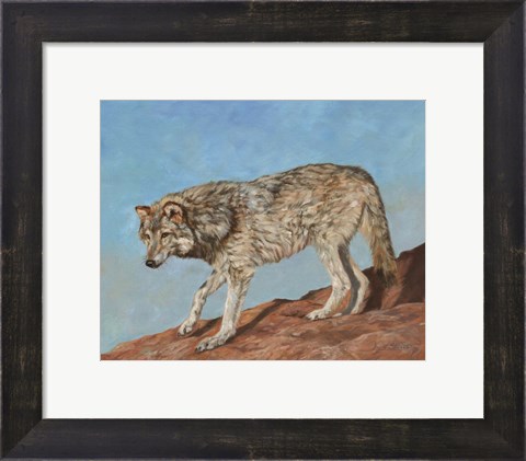 Framed Red Rock Wolf Print