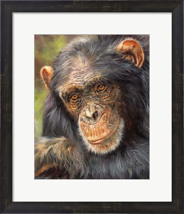 Framed Chimp The Thinker Print
