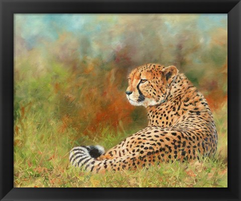 Framed Cheetah Grass Print