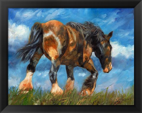 Framed Shire Horse End Of The Day Print