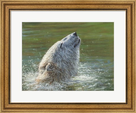 Framed Polar Bear Splash Print