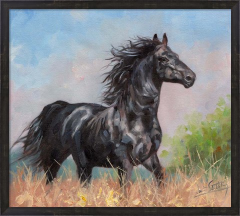 Framed Black Horse Print