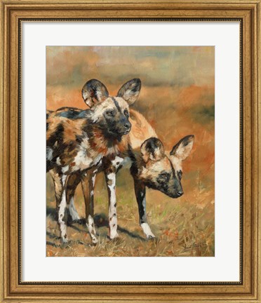 Framed African Wild Dogs Print