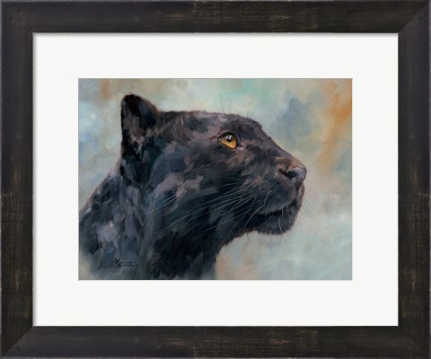 Framed Panther Gaze Up Print