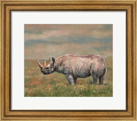 Framed Black Rhino Print