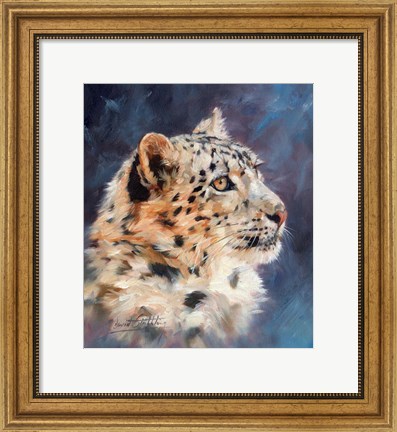 Framed Snow Leopard Portrait 2 Print