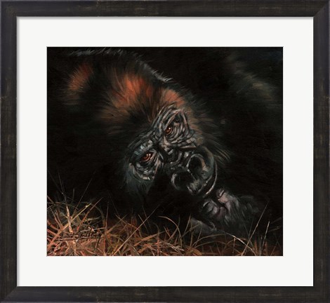 Framed Gorilla In Bed Print