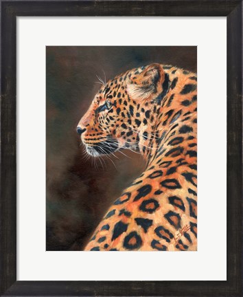 Framed Leopard Profile From Back Print