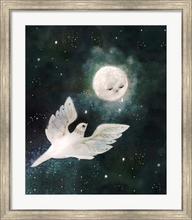 Framed Dove and Moon Print