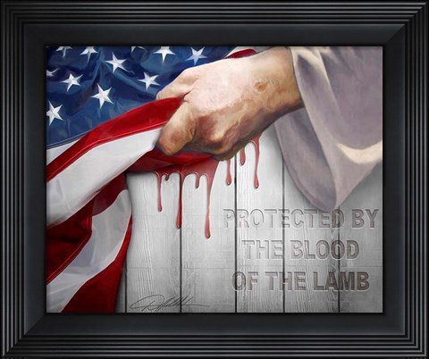 Framed Protected By the Blood of the Lamb Print