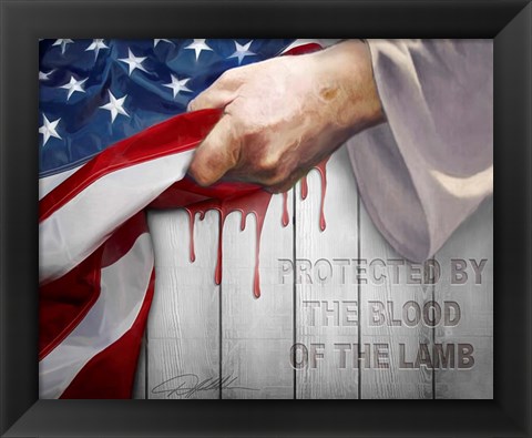 Framed Protected By the Blood of the Lamb Print