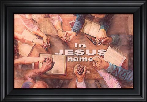 Framed In Jesus Name Print