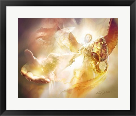 Framed God&#39;s Protection Print