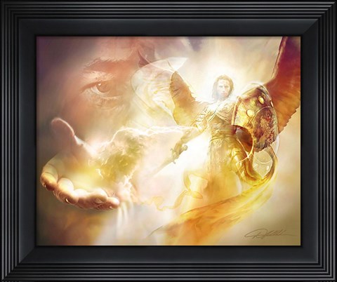 Framed God&#39;s Protection Print