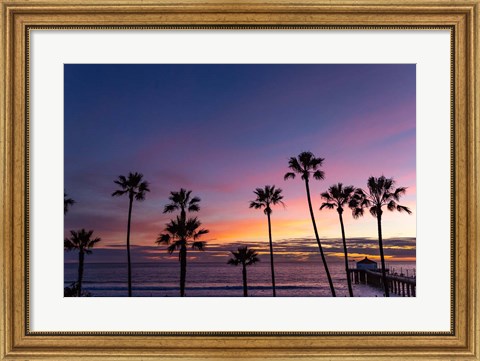 Framed Sunset over the Ocean Print