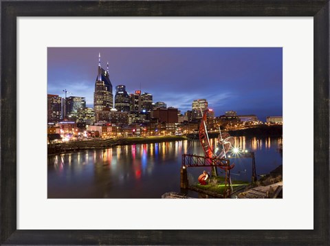 Framed Nashville at Night Print