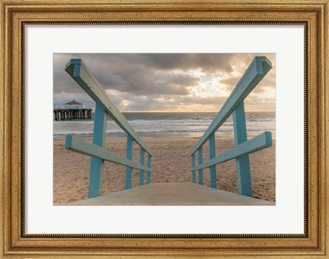 Framed Beach Rails Print
