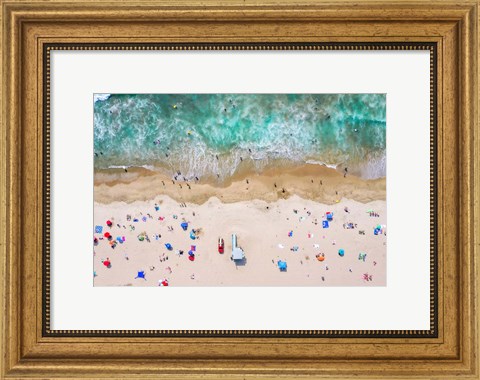 Framed Beachgoers Print
