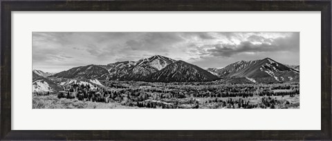 Framed Mountains BW Print