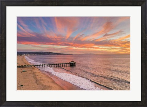 Framed Pier Sunset Print