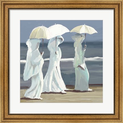 Framed Beach Umbrella Ladies Print
