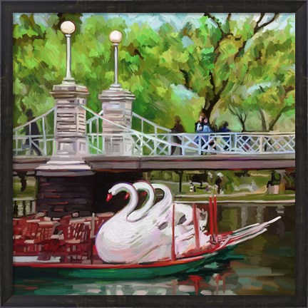 Framed Swan Boats Print