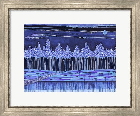 Framed Bathed in the Blue Light of the Moon Print