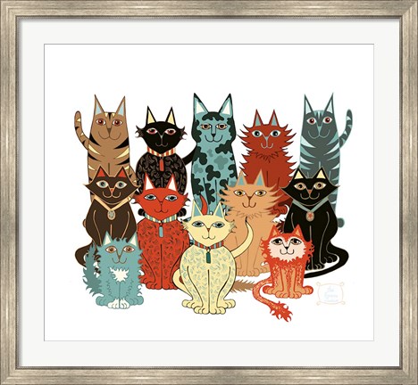 Framed Happy Cats Print