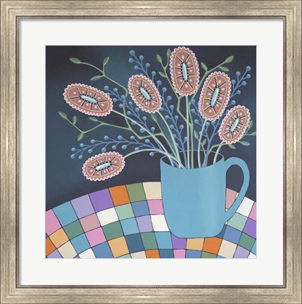 Framed Flowers in Mug Print