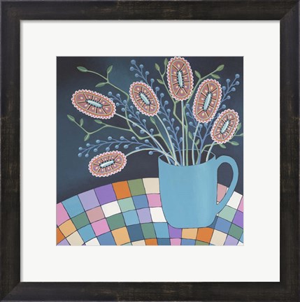 Framed Flowers in Mug Print