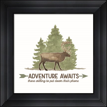Framed Lost in Woods II-Adventure Awaits Print