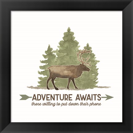 Framed Lost in Woods II-Adventure Awaits Print