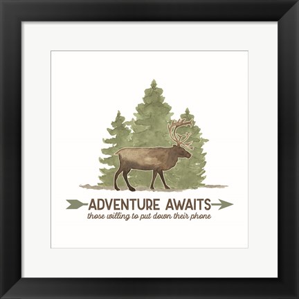 Framed Lost in Woods II-Adventure Awaits Print