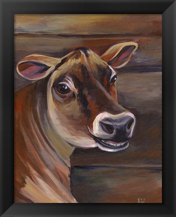 Framed Barn Cow Print