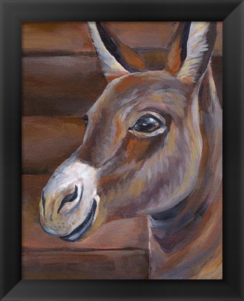 Framed Barn Donkey Print