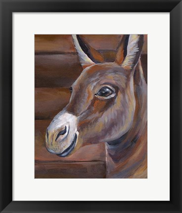 Framed Barn Donkey Print