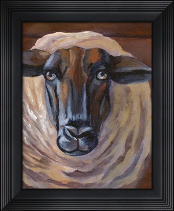Framed Barn Sheep Print